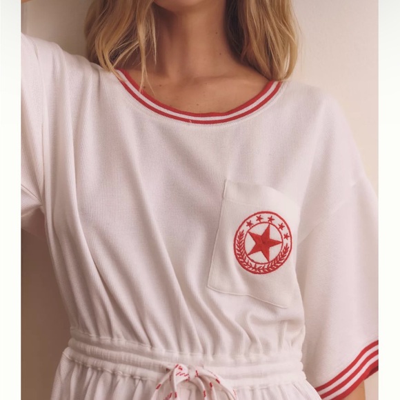 Anthropologie Short Sleeve Waffle Knit Romper - Picture 3 of 6